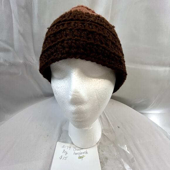 Handmade Cap Hat Crochet Brown 7 x 11" child or adult NWOT - Picture 6 of 6